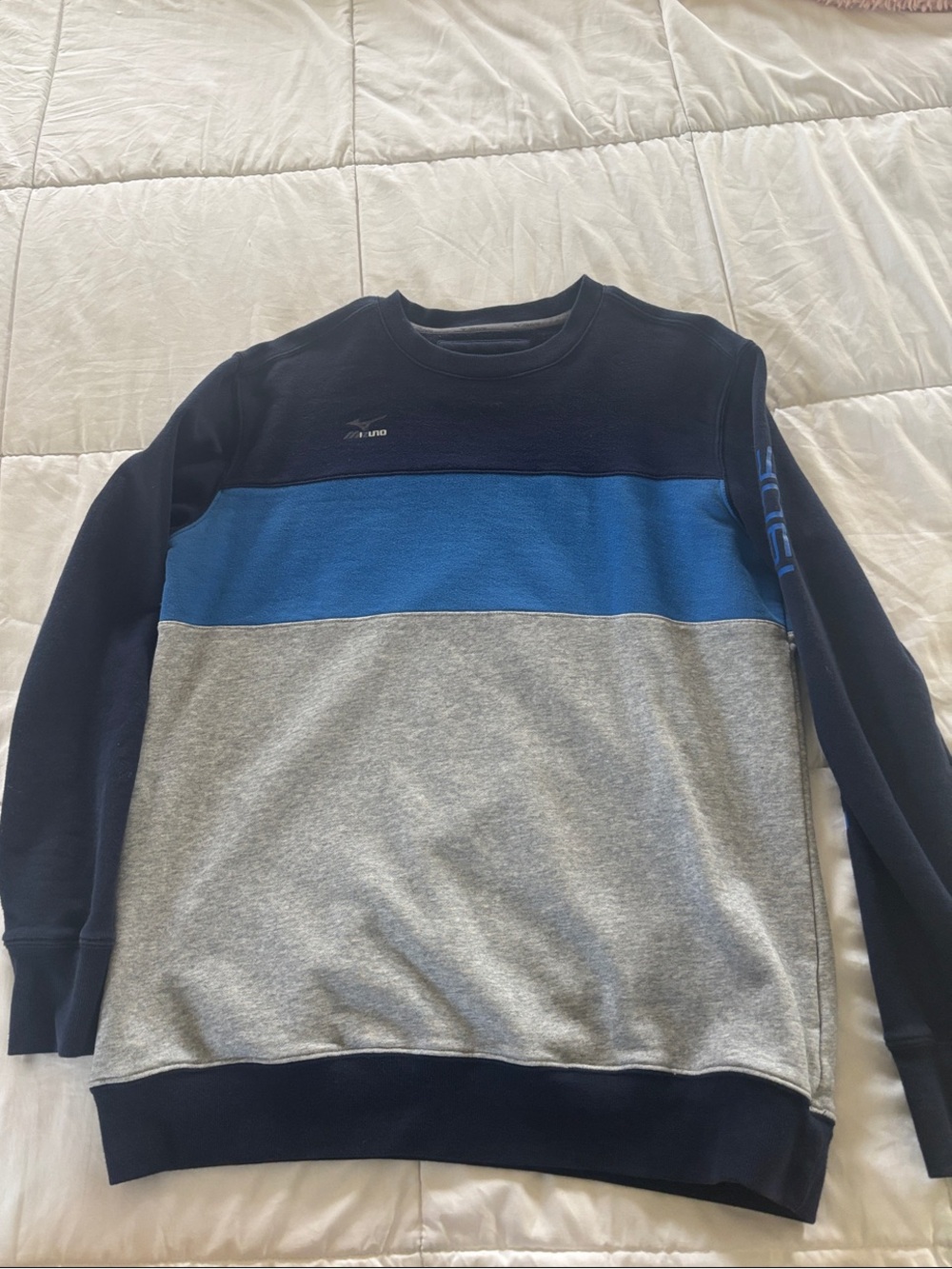 Mizuno Colorblock Crewneck Sweatshirt - Navy/Blue/Gray